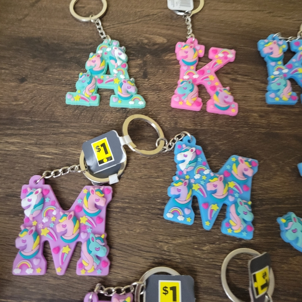 FREE With Another Purchase S Unicorn Initial Keychains  PICK ONE NEW - Picture 3 of 13